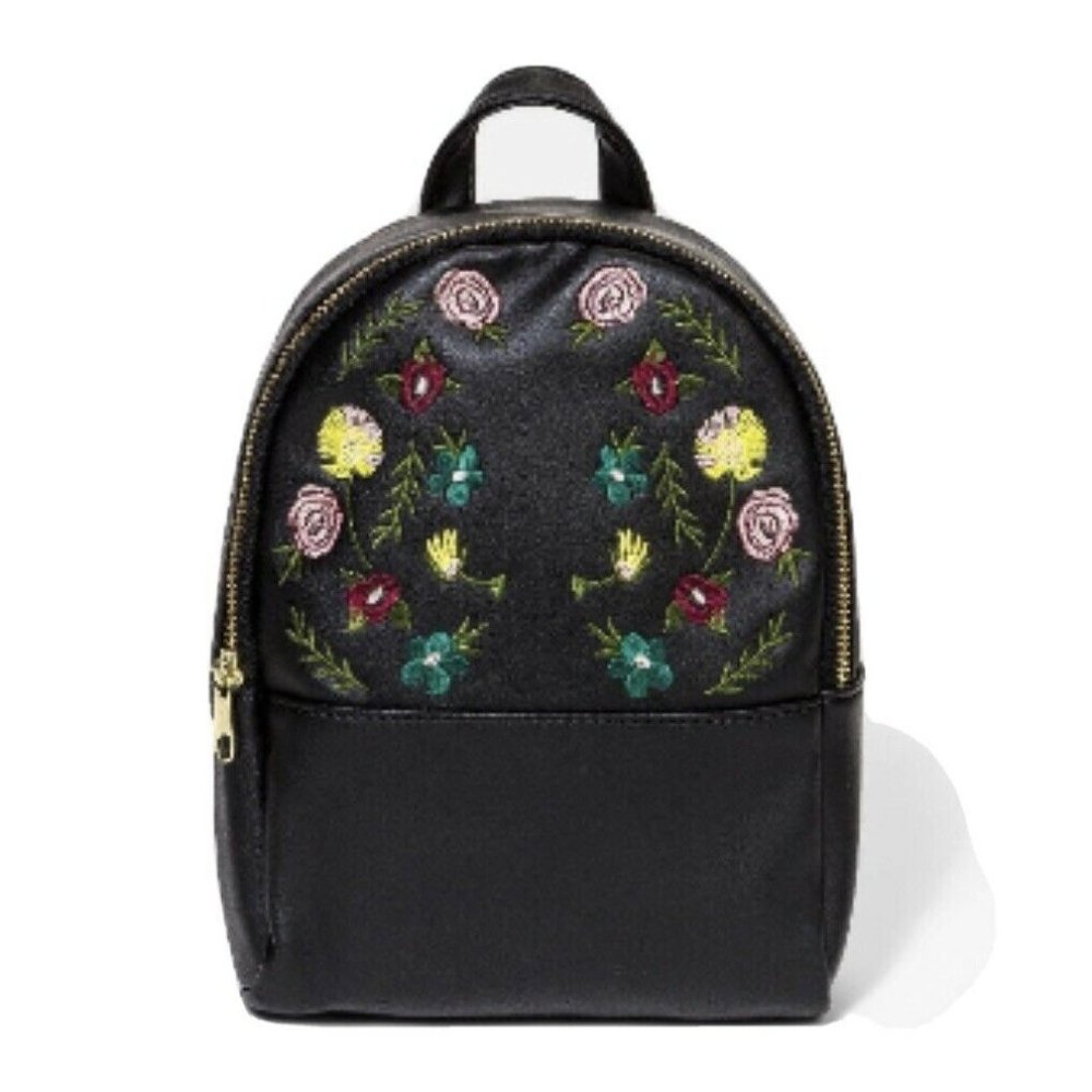Art Class Black Mini Backpack Purse Faux Leather